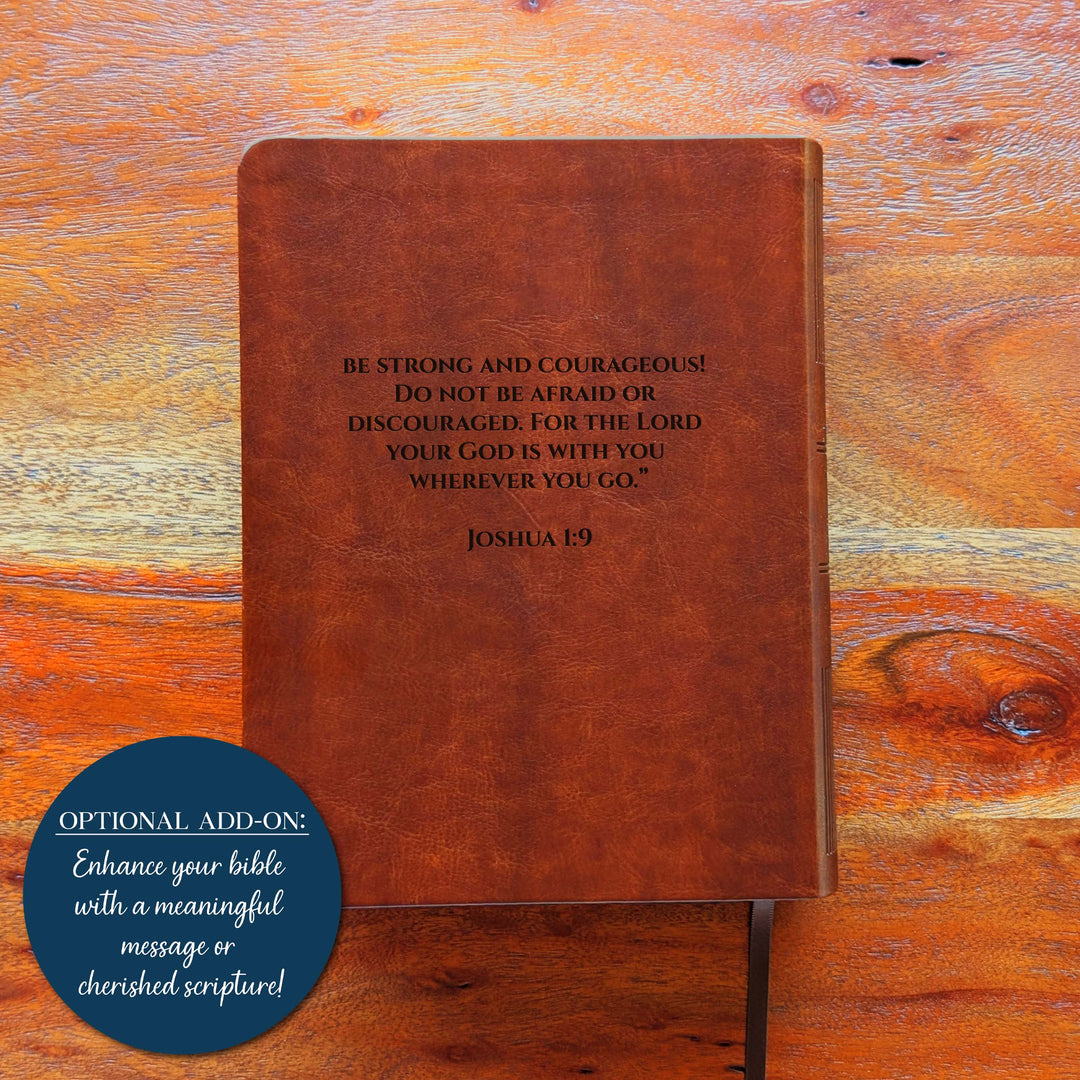 Personalized NLT Journaling Bible – Dark Brown | June Birth Flower