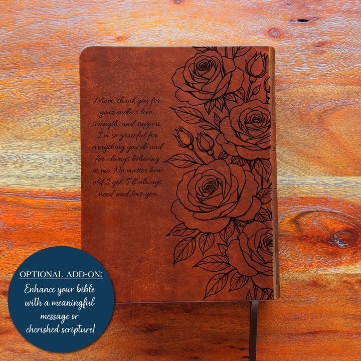 Personalized NLT Journaling Bible – Dark Brown | Rose Holy Bible