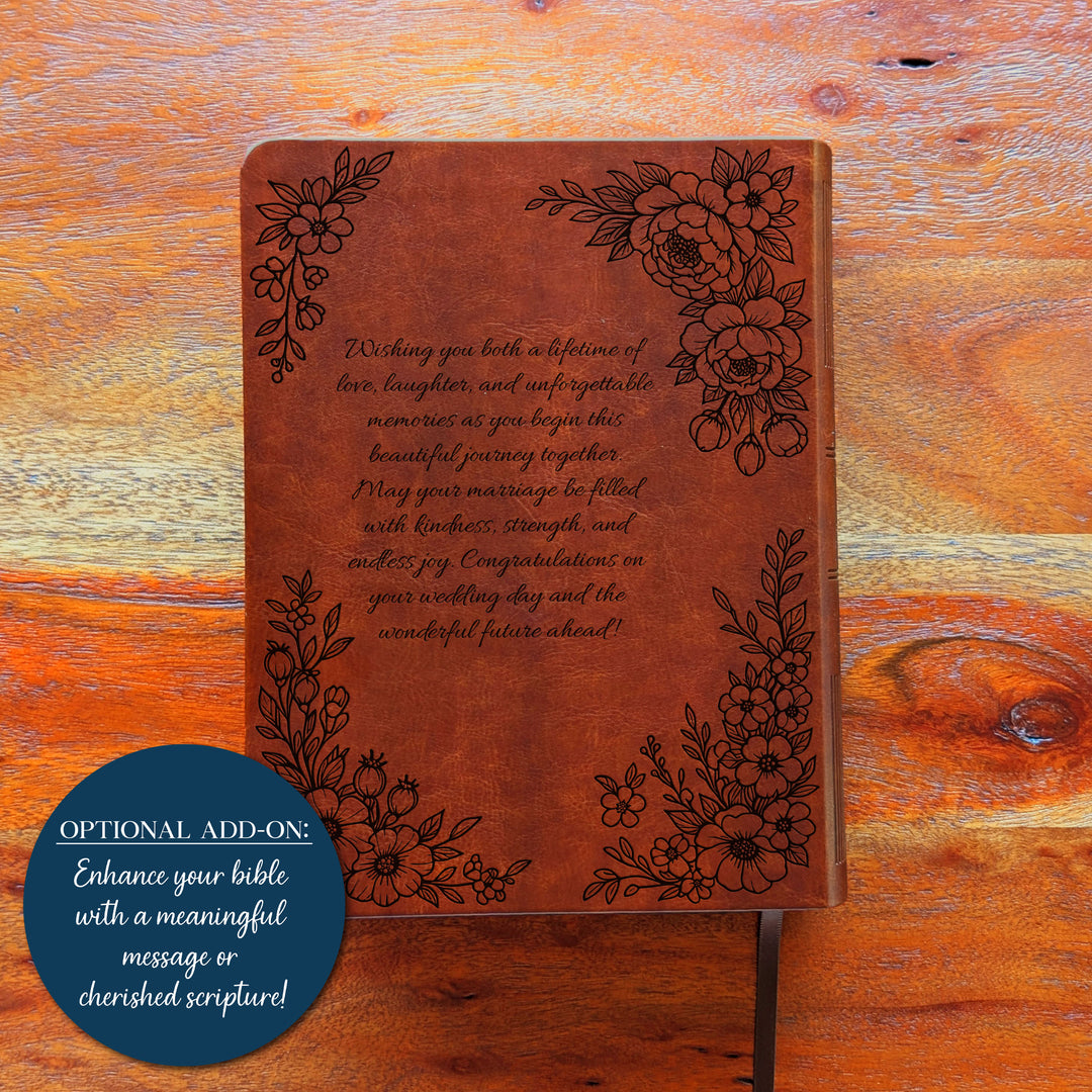 Personalized NLT Journaling Bible – Dark Brown | Floral Devoted in Love