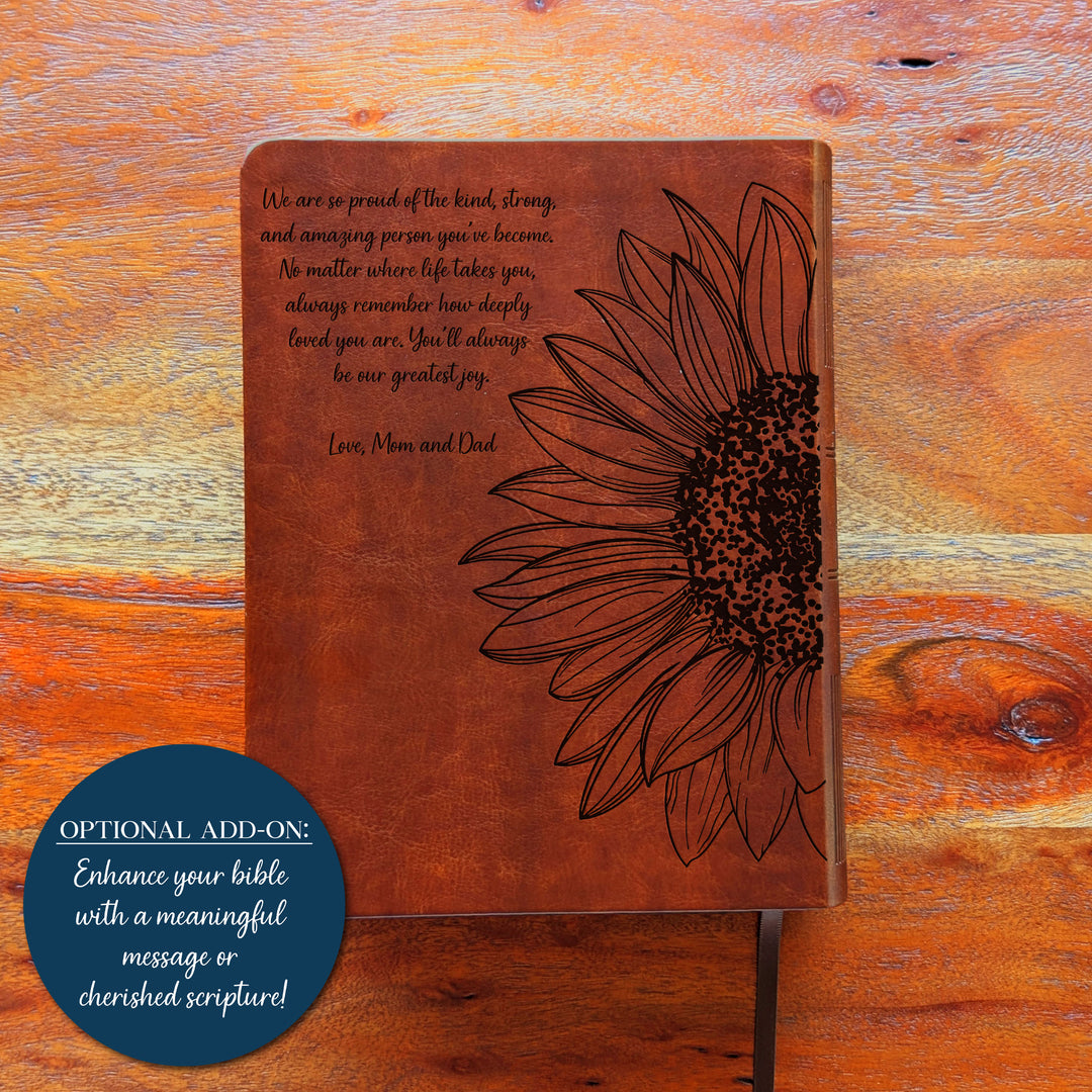 Personalized NLT Journaling Bible – Dark Brown | Sunflower Large
