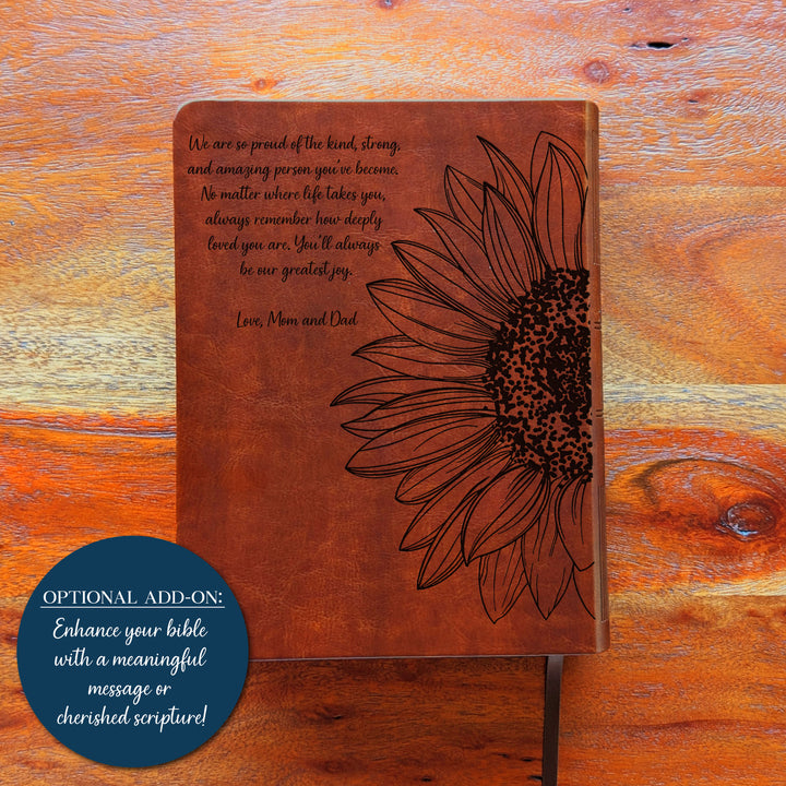 Personalized NLT Journaling Bible – Dark Brown | Sunflower Large