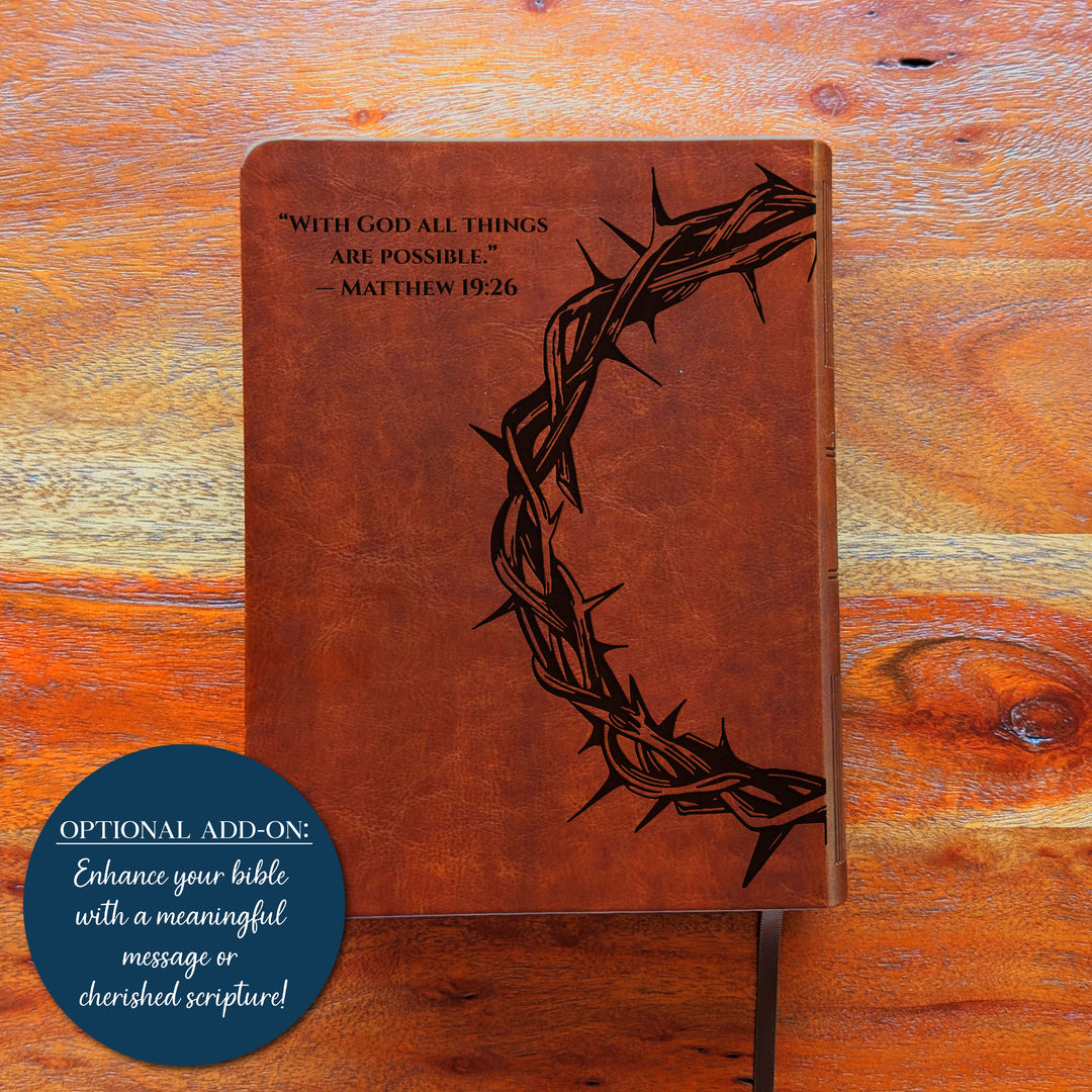 Personalized NLT Journaling Bible – Dark Brown | Crown of Thorns