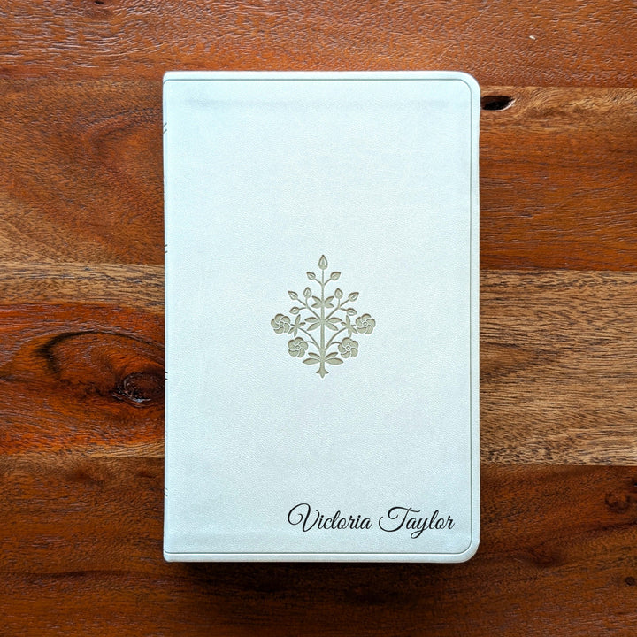 Personalized ESV Large Print Value Thinline Bible - River Stone, Branch | Engraved Name.