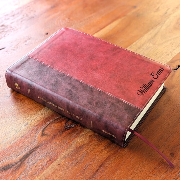 Biblia con letra súper gigante ESV personalizada – Borgoña | Girasol