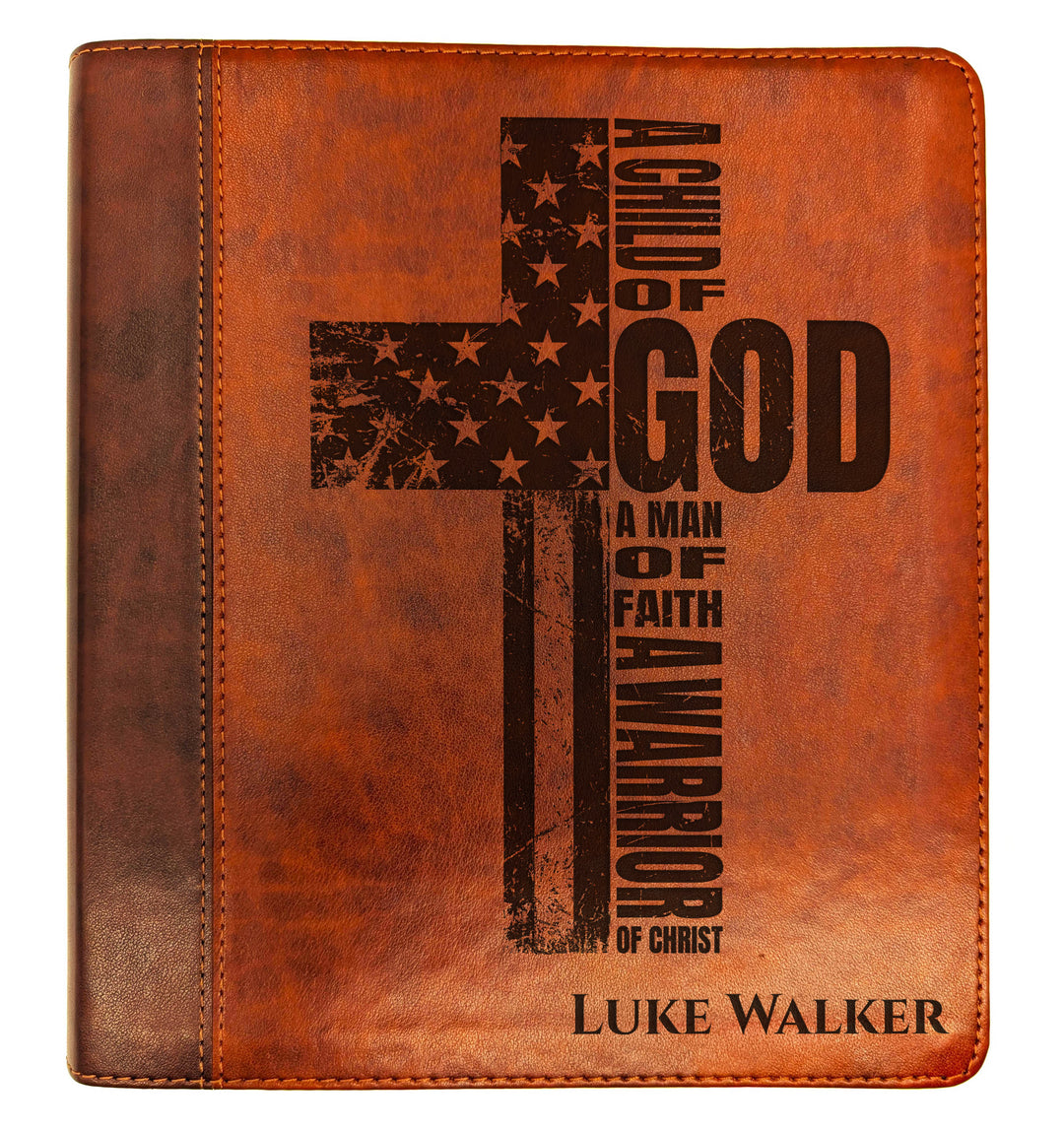 Personalized ESV Journaling Study Bible – Brown/Chestnut | Patriotic Cross