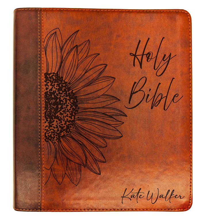 Biblia con letra súper gigante ESV personalizada – Borgoña | Girasol