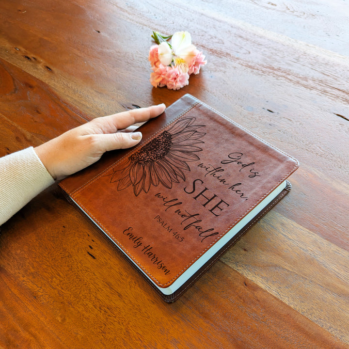 Personalized ESV Journaling Study Bible – Brown/Chestnut | Sunflower