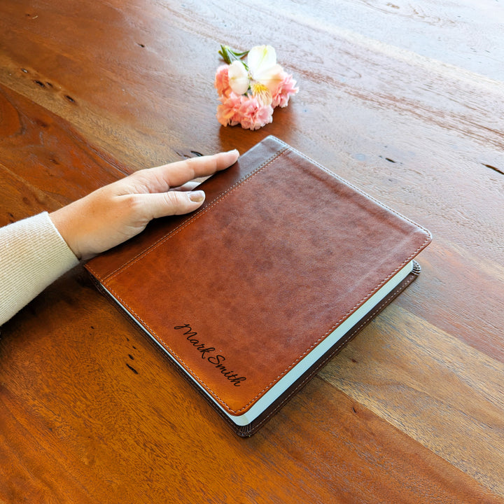 Personalized ESV Journaling Study Bible – Brown/Chestnut | Engraved Name