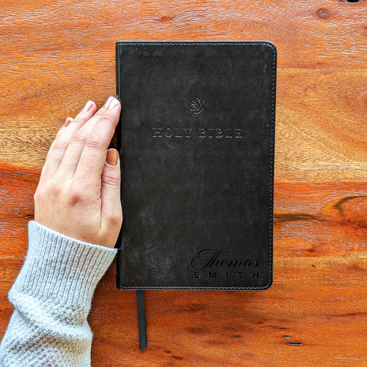 Personalized ESV Premium Church Bible - Black  | Name Version 02