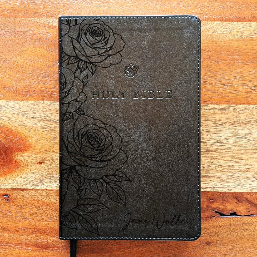 Biblia con letra súper gigante ESV personalizada – Borgoña | Girasol