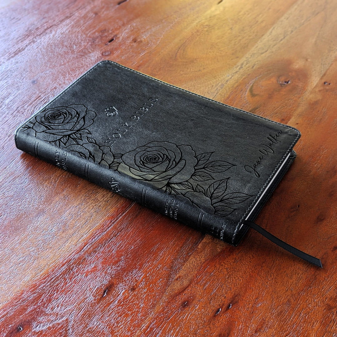 Biblia con letra súper gigante ESV personalizada – Borgoña | Girasol