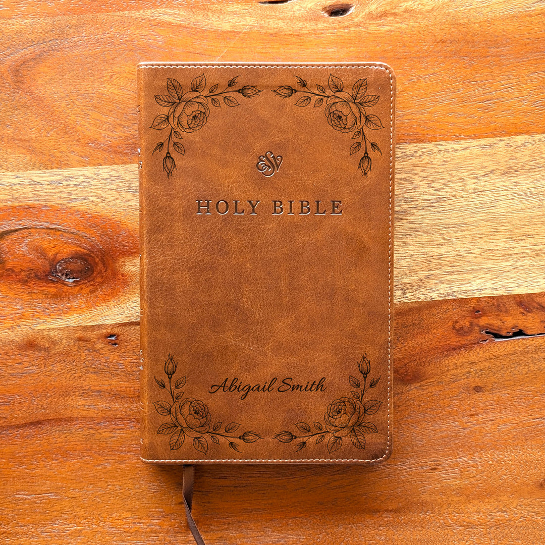 Biblia con letra súper gigante ESV personalizada – Borgoña | Girasol