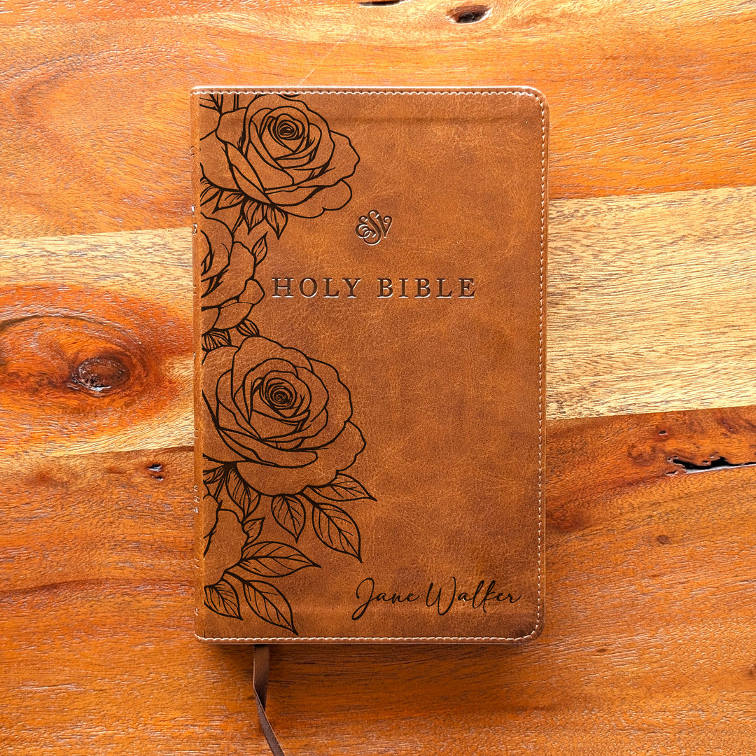 Biblia con letra súper gigante ESV personalizada – Borgoña | Girasol