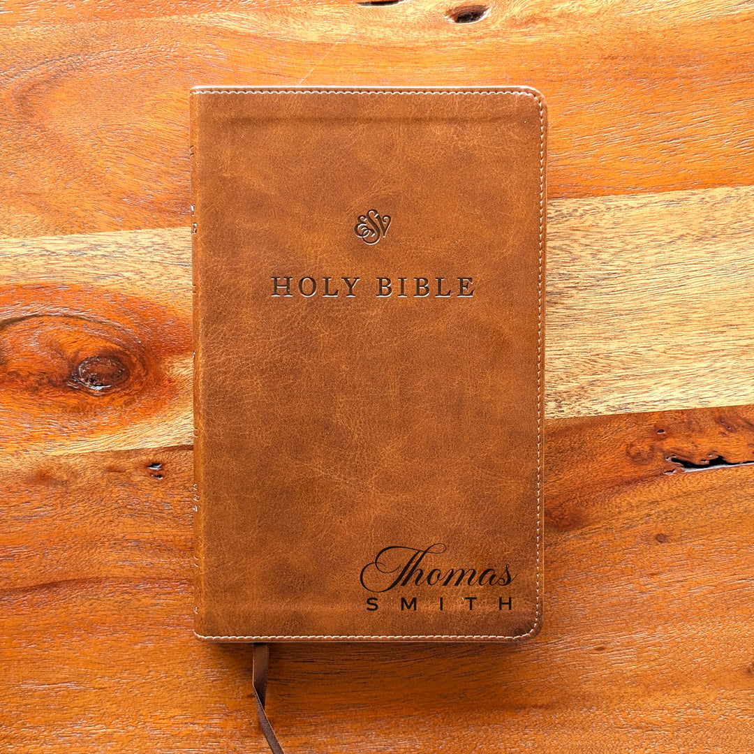 Biblia con letra súper gigante ESV personalizada – Borgoña | Girasol