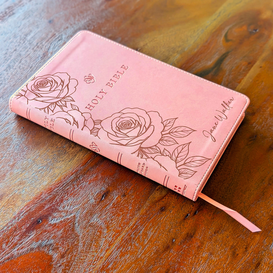 Biblia con letra súper gigante ESV personalizada – Borgoña | Girasol