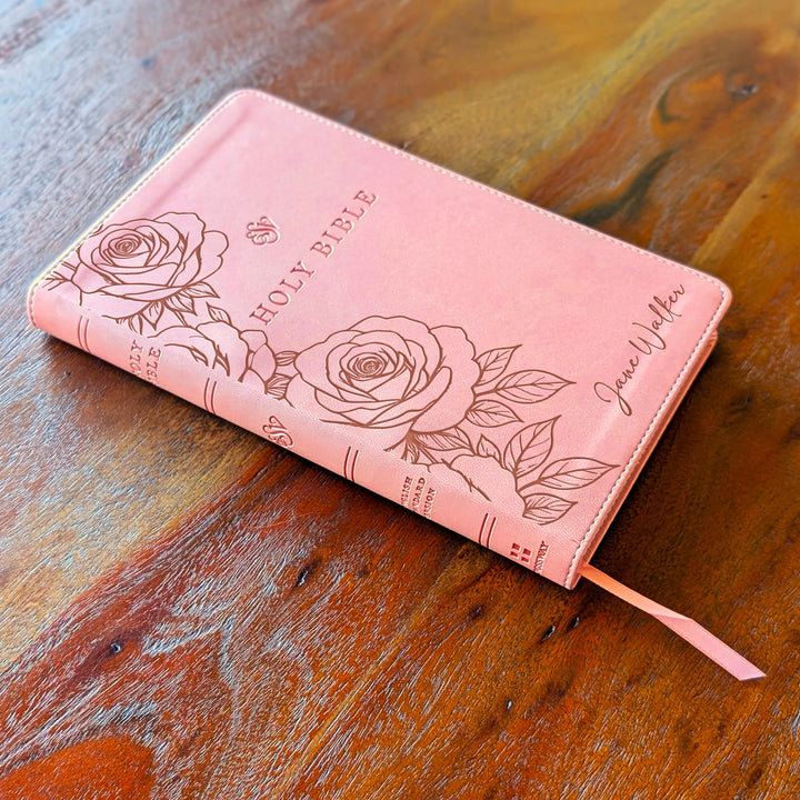 Biblia con letra súper gigante ESV personalizada – Borgoña | Girasol