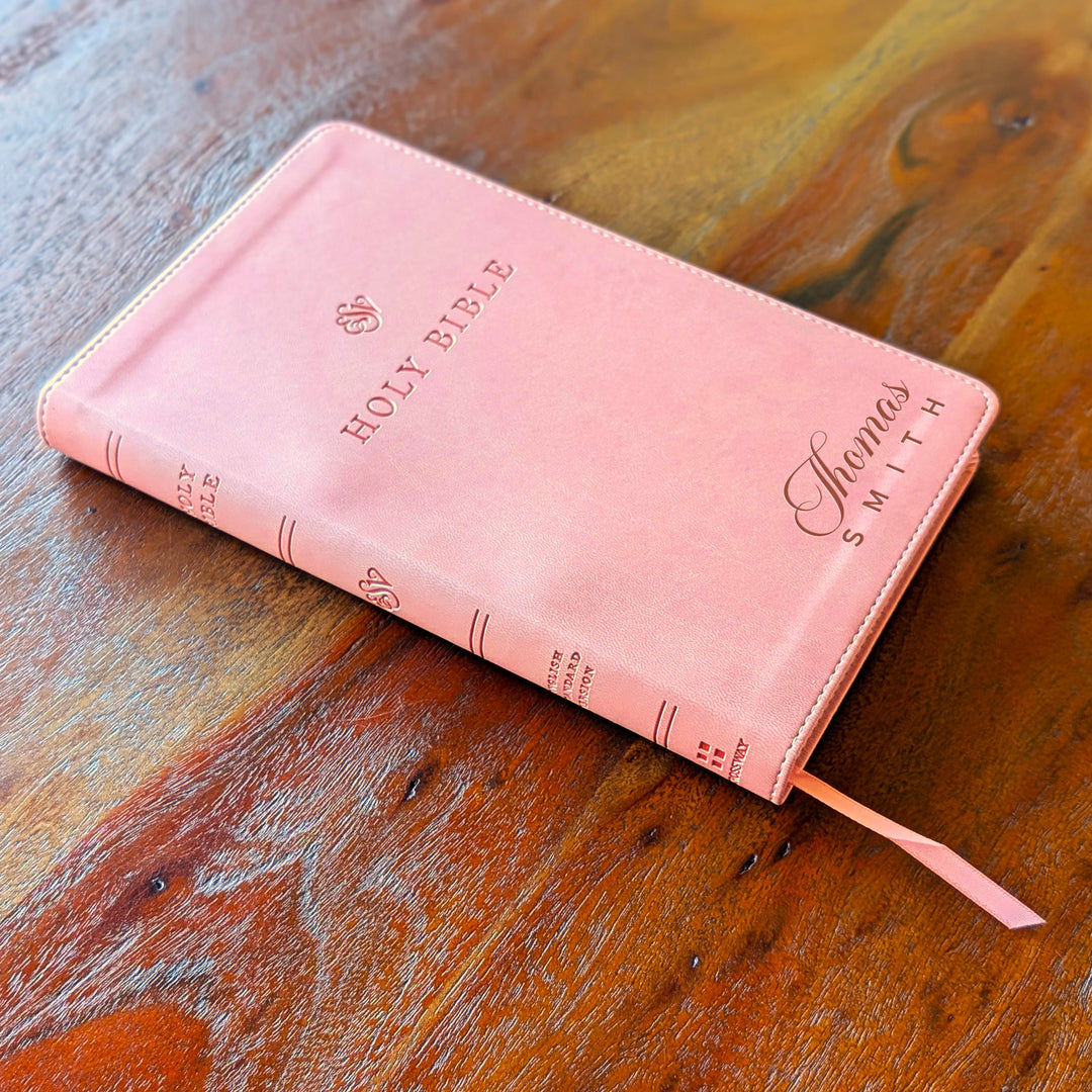 Biblia con letra súper gigante ESV personalizada – Borgoña | Girasol