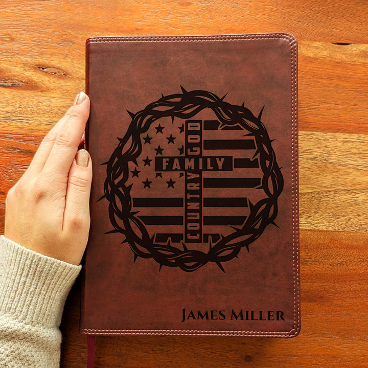 Biblia con letra súper gigante ESV personalizada – Borgoña | Girasol