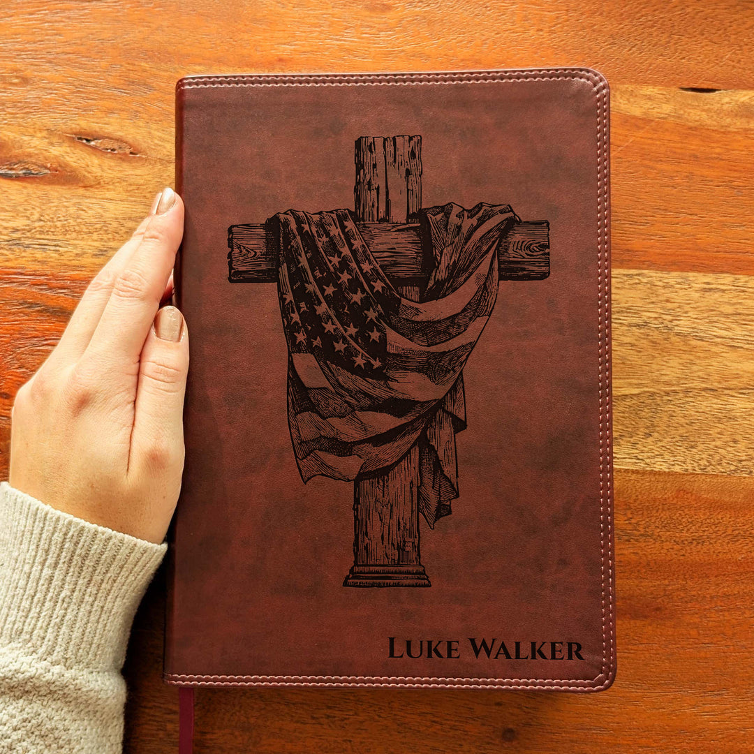 Biblia con letra súper gigante ESV personalizada – Borgoña | Girasol