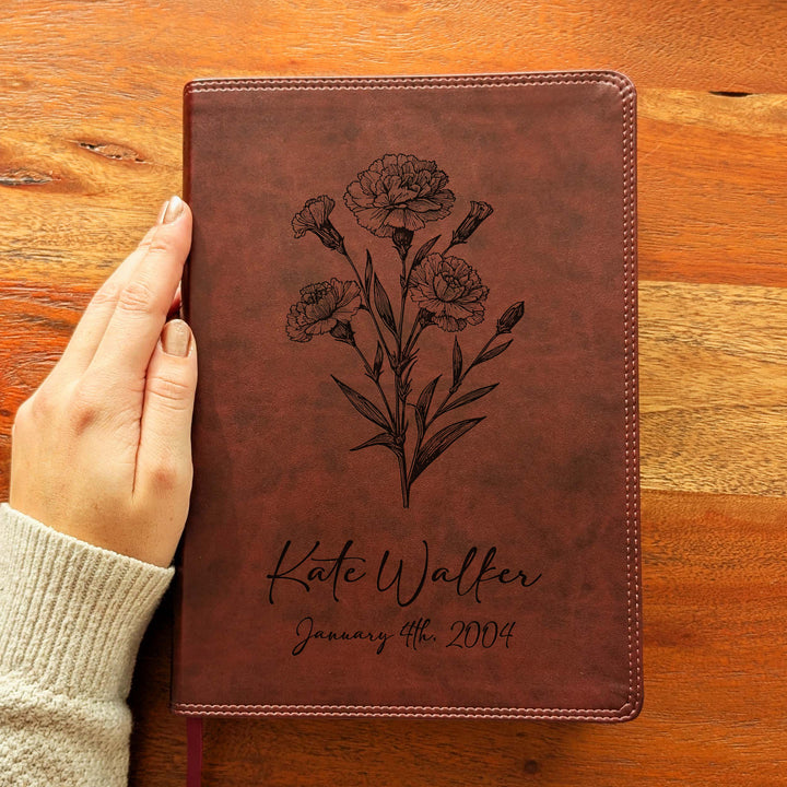 Biblia con letra súper gigante ESV personalizada – Borgoña | Girasol