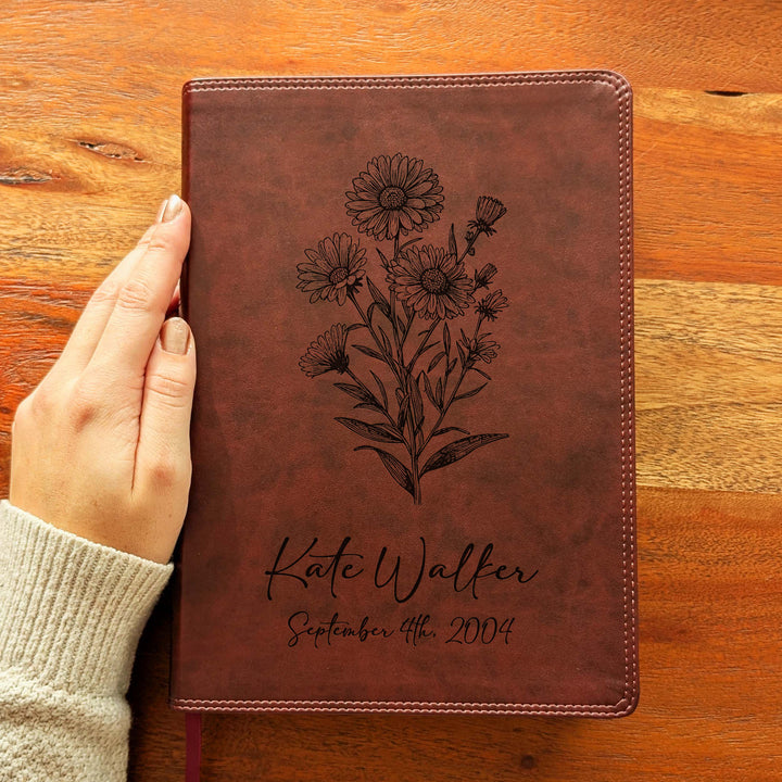 Biblia con letra súper gigante ESV personalizada – Borgoña | Girasol
