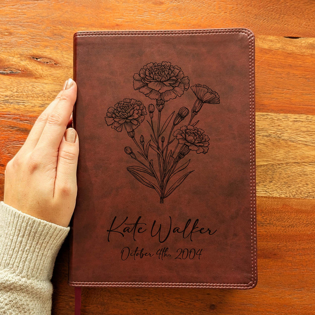 Biblia con letra súper gigante ESV personalizada – Borgoña | Girasol