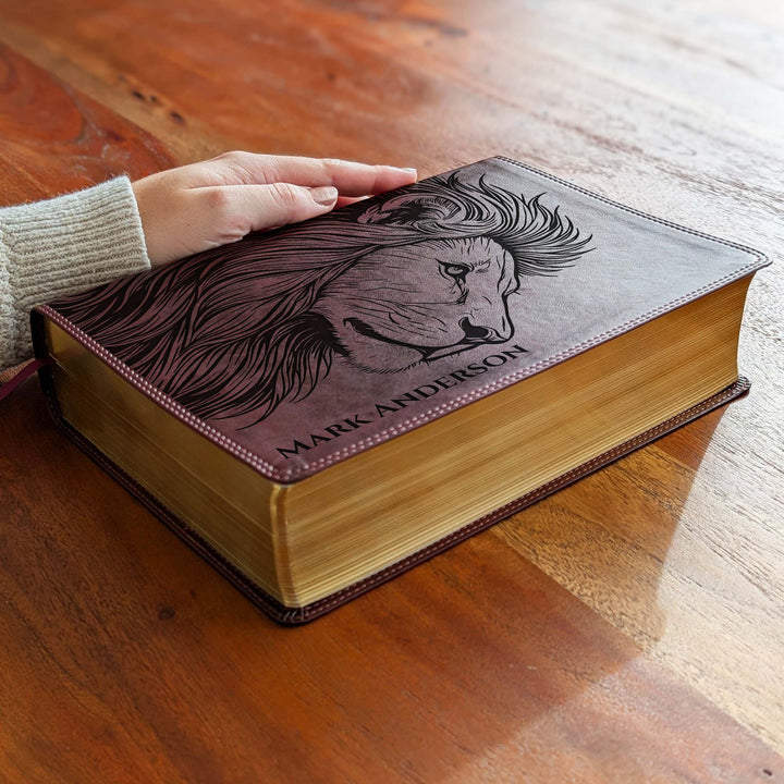 Biblia con letra súper gigante ESV personalizada – Borgoña | Girasol