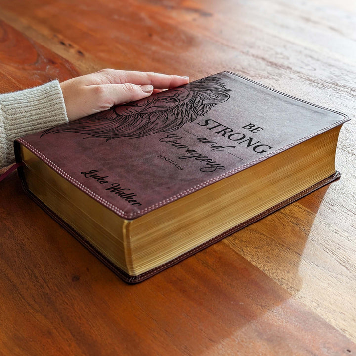 Biblia con letra súper gigante ESV personalizada – Borgoña | Girasol