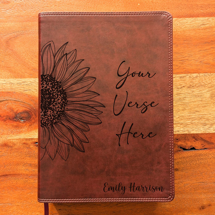 Biblia con letra súper gigante ESV personalizada – Borgoña | Girasol