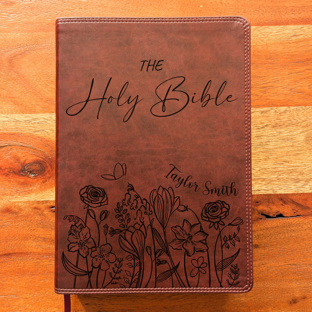 Biblia con letra súper gigante ESV personalizada – Borgoña | Girasol