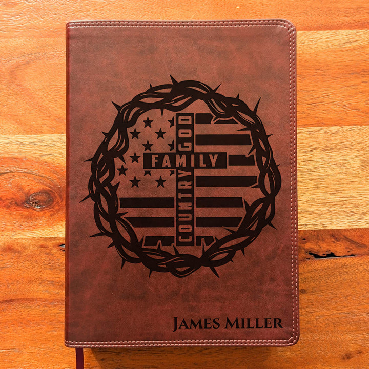 Biblia con letra súper gigante ESV personalizada – Borgoña | Girasol