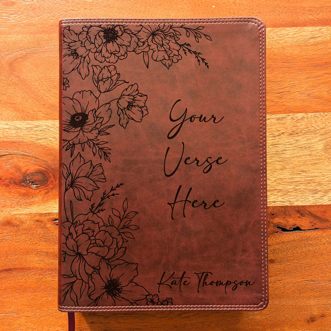 Biblia con letra súper gigante ESV personalizada – Borgoña | Girasol