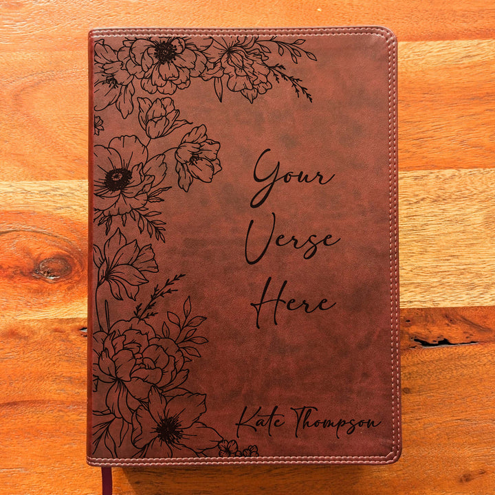 Biblia con letra súper gigante ESV personalizada – Borgoña | Girasol