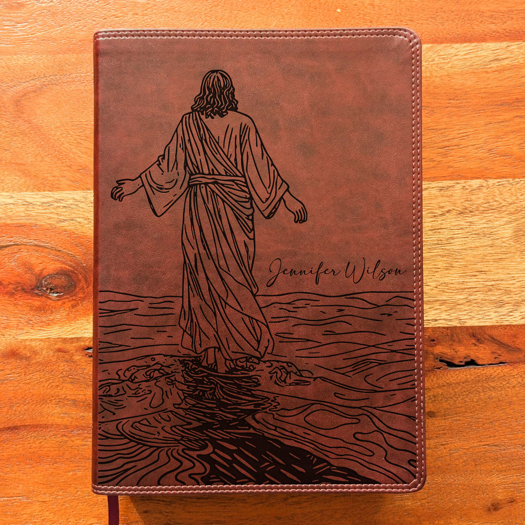 Biblia con letra súper gigante ESV personalizada – Borgoña | Girasol