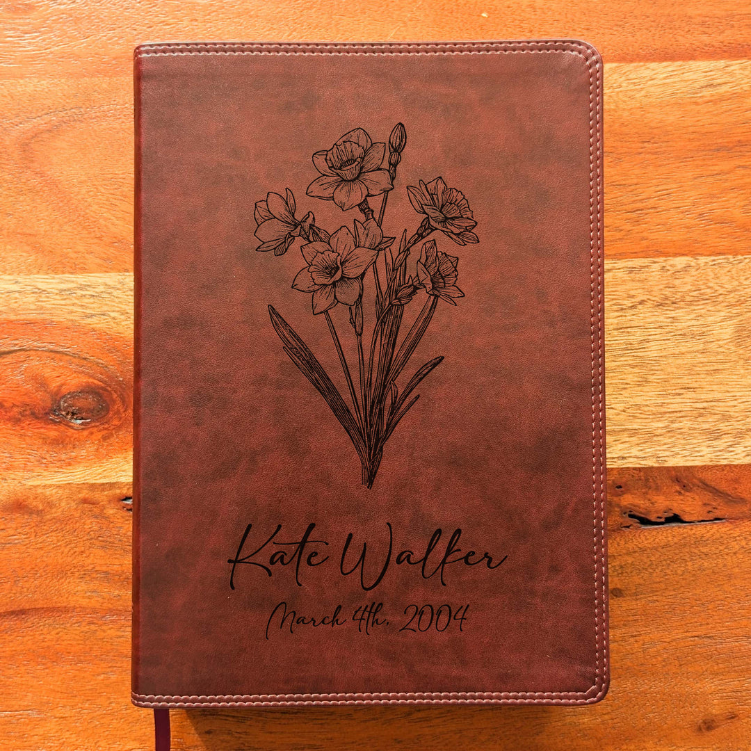 Biblia con letra súper gigante ESV personalizada – Borgoña | Girasol
