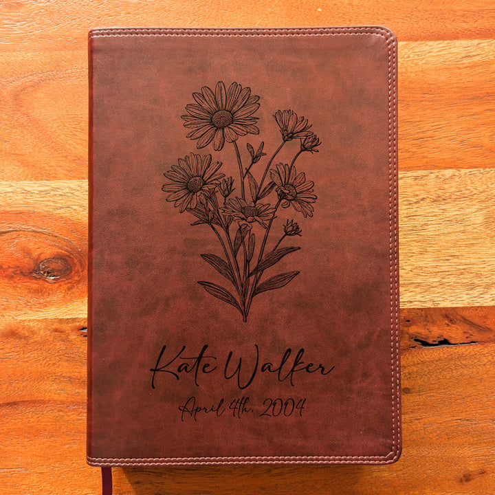 Biblia con letra súper gigante ESV personalizada – Borgoña | Girasol