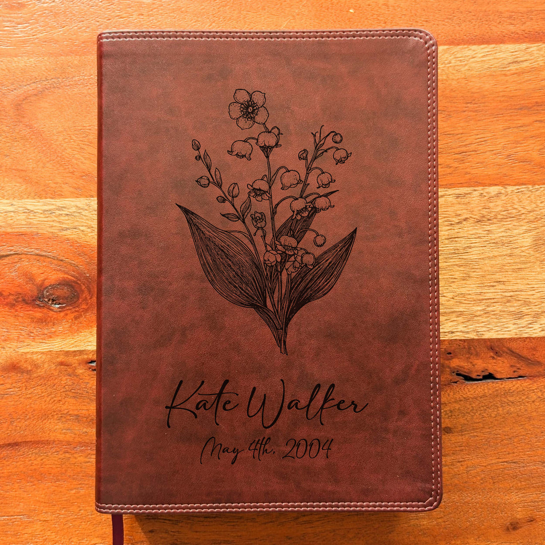 Biblia con letra súper gigante ESV personalizada – Borgoña | Girasol