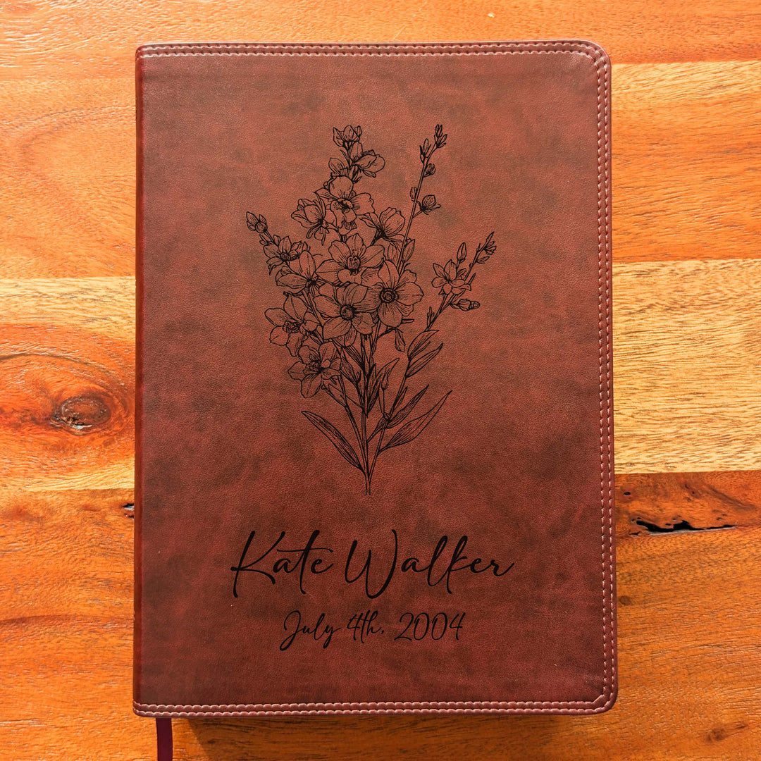 Biblia con letra súper gigante ESV personalizada – Borgoña | Girasol
