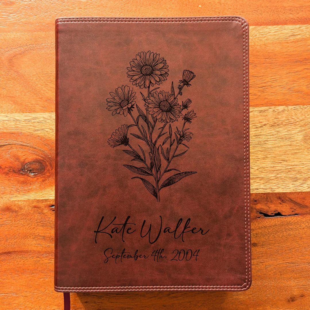 Biblia con letra súper gigante ESV personalizada – Borgoña | Girasol