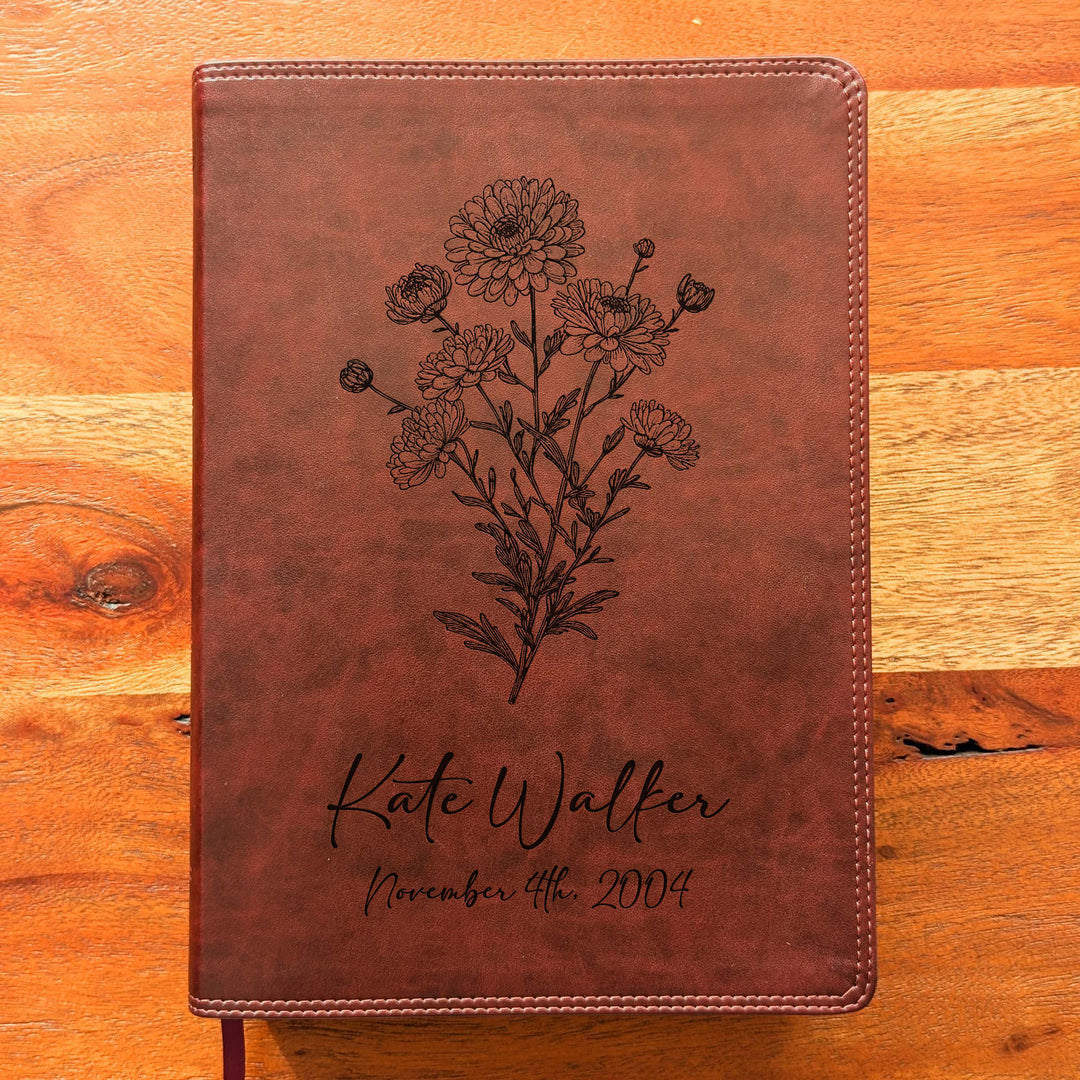 Biblia con letra súper gigante ESV personalizada – Borgoña | Girasol