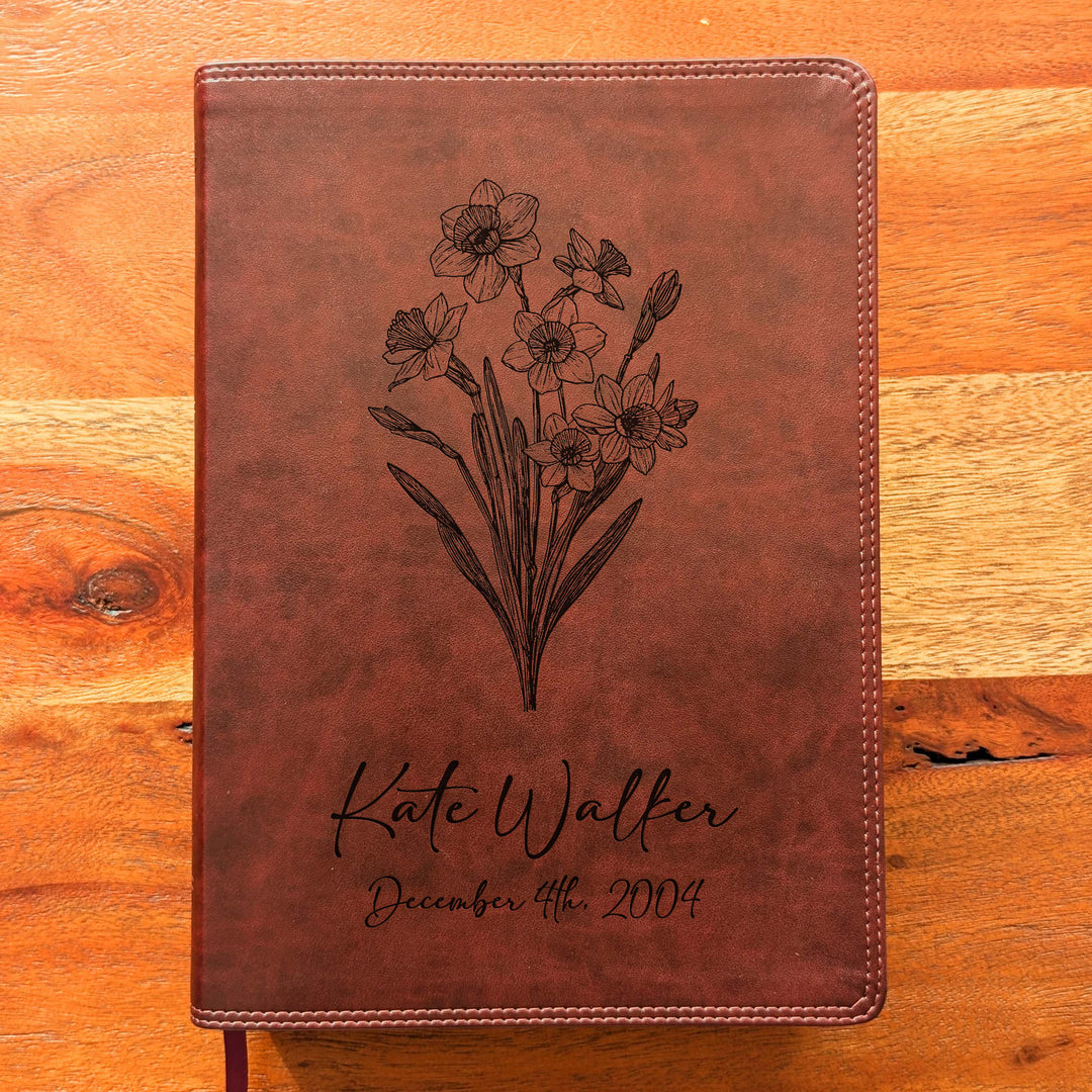 Biblia con letra súper gigante ESV personalizada – Borgoña | Girasol