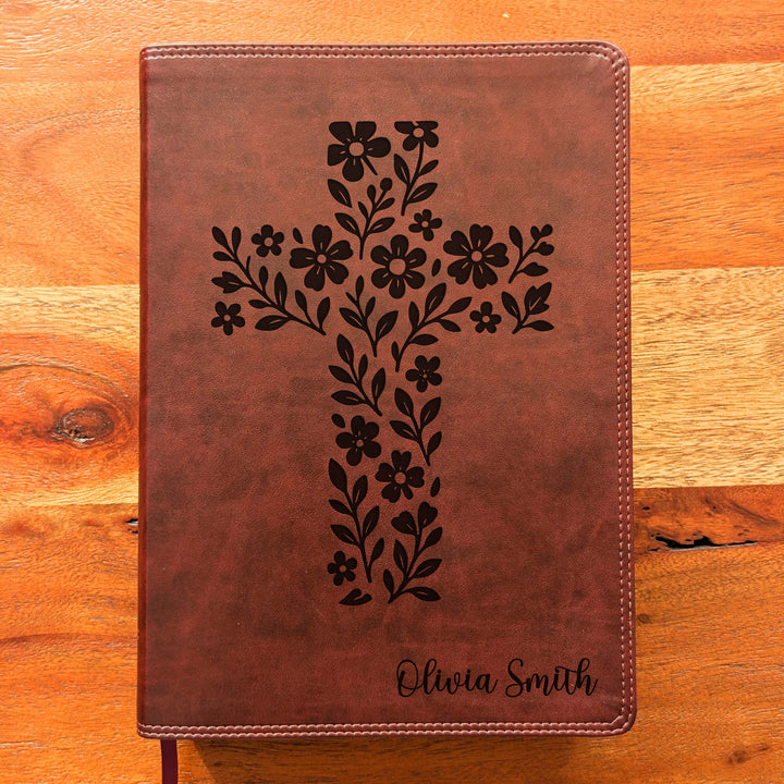 Biblia con letra súper gigante ESV personalizada – Borgoña | Girasol