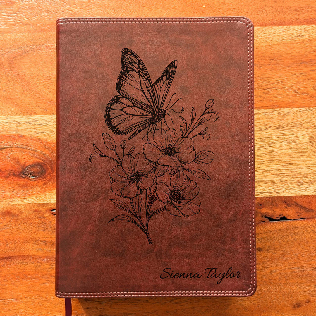 Biblia con letra súper gigante ESV personalizada – Borgoña | Girasol
