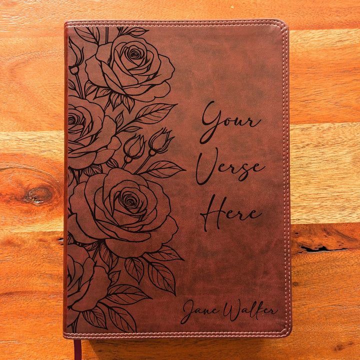 Biblia con letra súper gigante ESV personalizada – Borgoña | Girasol