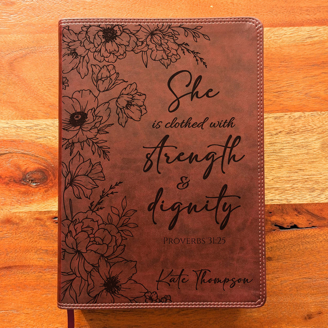 Biblia con letra súper gigante ESV personalizada – Borgoña | Girasol