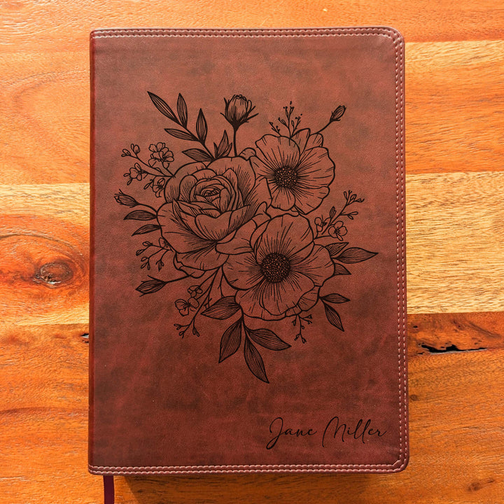 Biblia con letra súper gigante ESV personalizada – Borgoña | Girasol