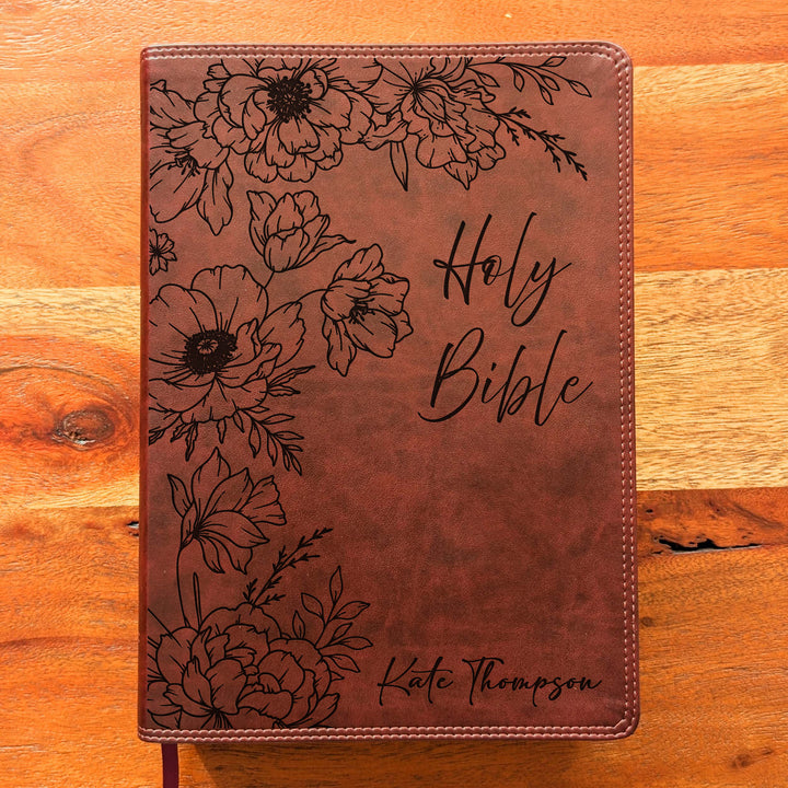 Biblia con letra súper gigante ESV personalizada – Borgoña | Girasol
