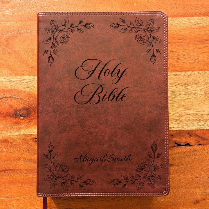 Biblia con letra súper gigante ESV personalizada – Borgoña | Girasol