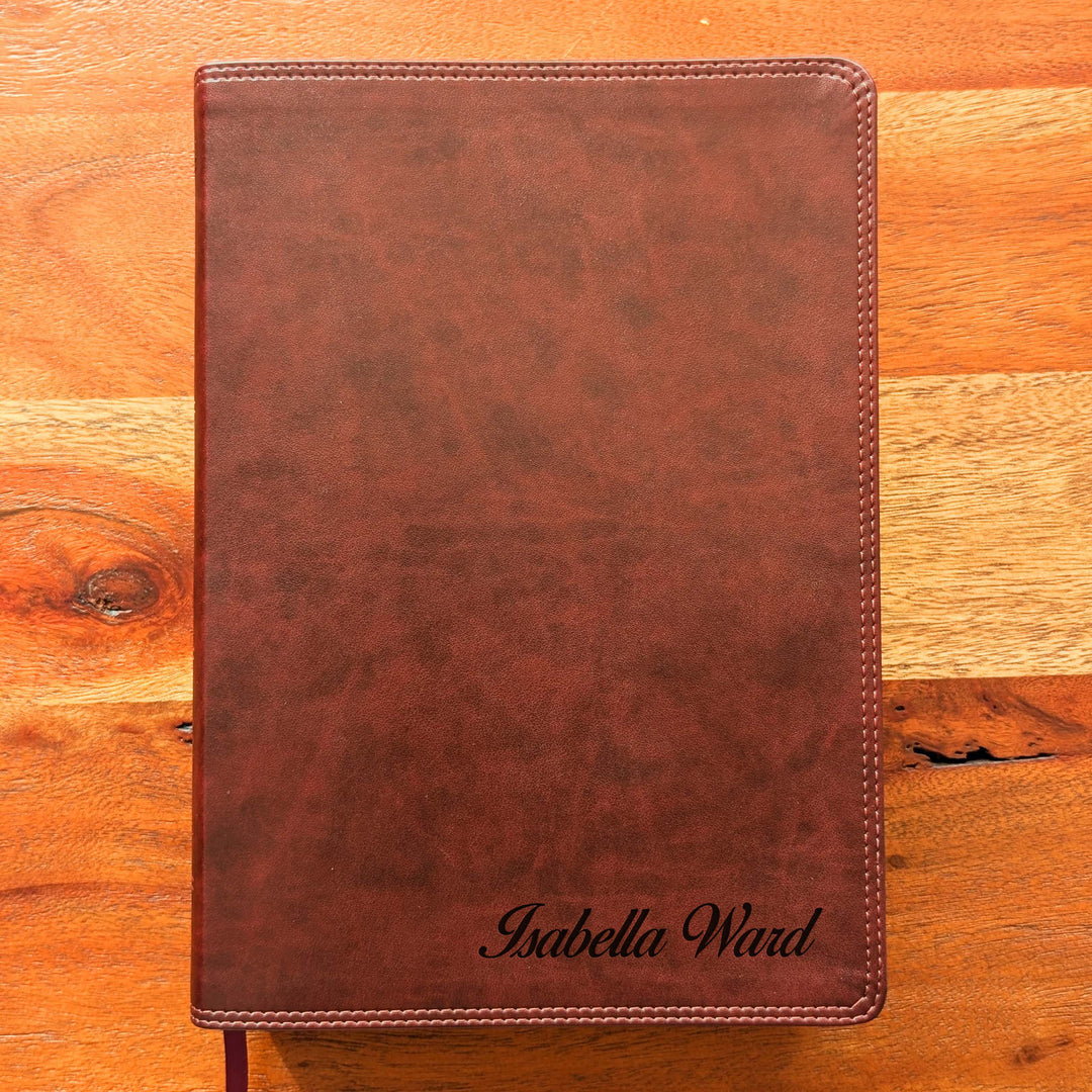 Biblia con letra súper gigante ESV personalizada – Borgoña | Girasol