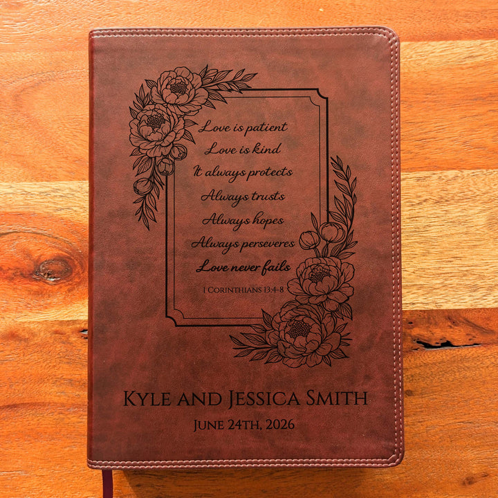 Biblia con letra súper gigante ESV personalizada – Borgoña | Girasol